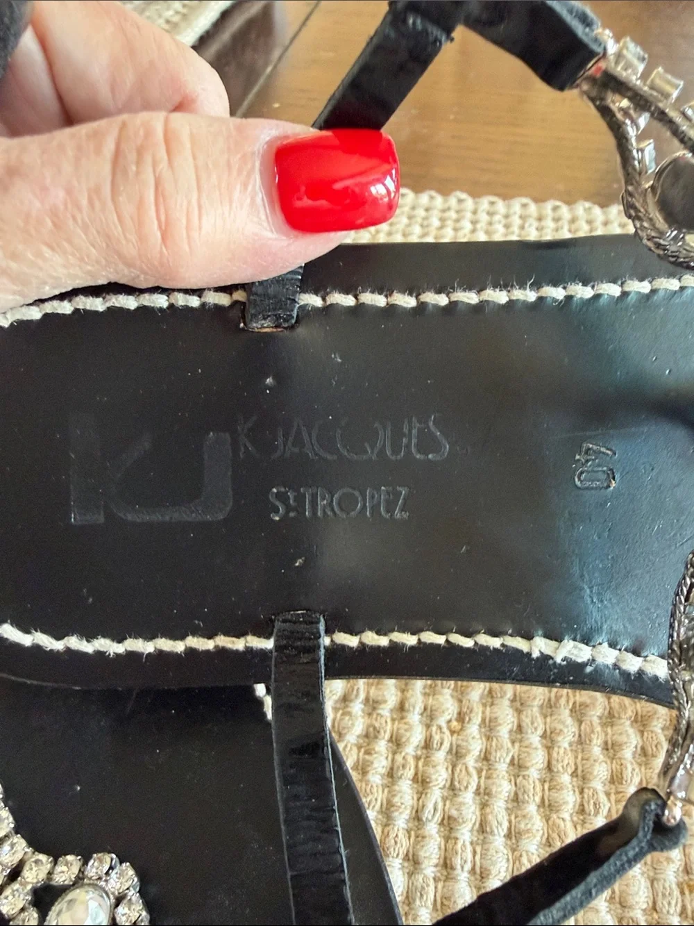 K Jaques Rhinestone Sandals Made in Italy Sz 40